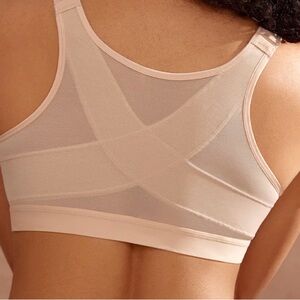 Women's Beige Front-Closure Posture Bra